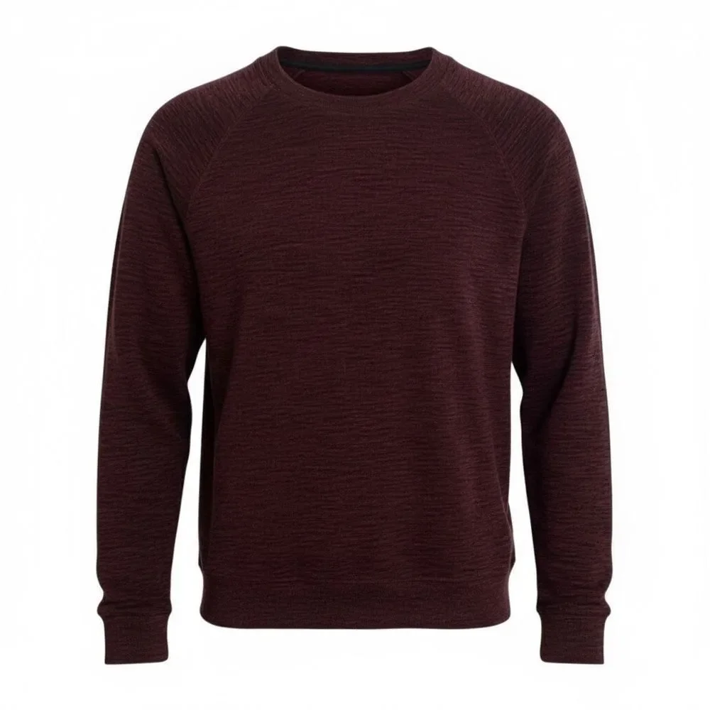 Banana Republic Heathered Arctic Fleece Crewneck Sweatshirt Red Black Size Large
